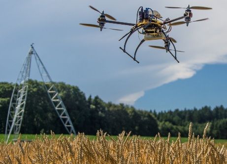 Drones take images of crops. Precision agriculture firms use image analysis to improve crop yields.