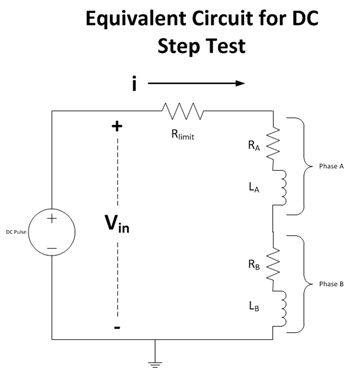 Figure 5. Equivalent electrical circuit for DC step test.