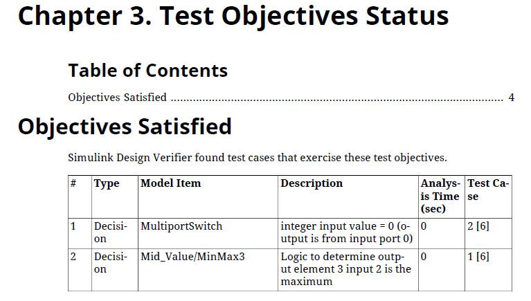 Figure 10. Test generation report.