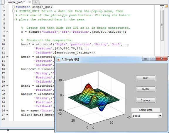 A custom app with a GUI in MATLAB