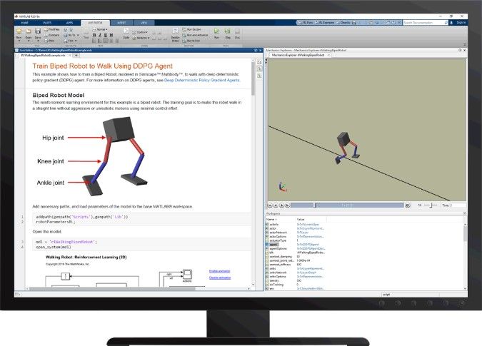 MATLAB 및 Reinforcement Learning Toolbox를 사용하여 이족 보행 로봇에게 걷는 방법 지도.