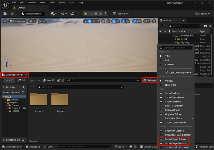 Unreal Editor options
