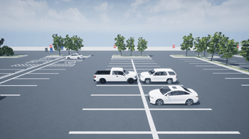 Large parking lot scene
