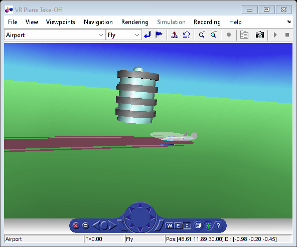 Figure VR Plane Take-Off contains objects of type hgjavacomponent, uimenu, uipanel, uitoolbar.