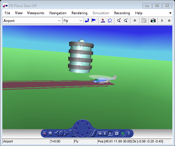 Figure VR Plane Take-Off contains objects of type hgjavacomponent, uimenu, uipanel, uitoolbar.
