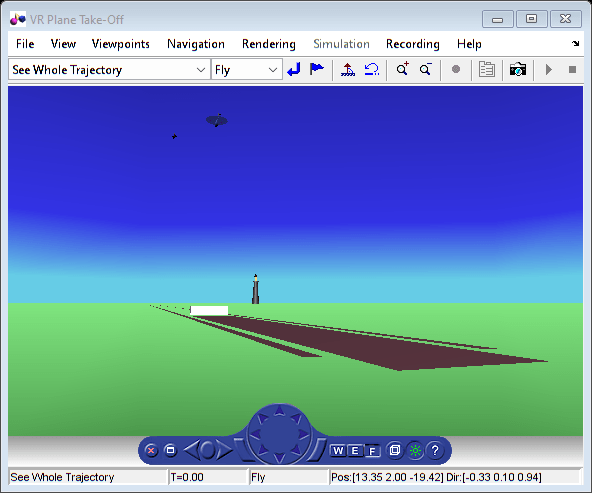 Figure VR Plane Take-Off contains objects of type hgjavacomponent, uimenu, uipanel, uitoolbar.
