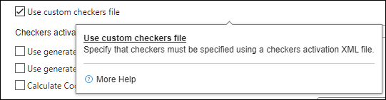 Option tooltip for the Use custom checkers file option