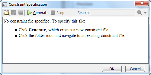 Constraint Specification window