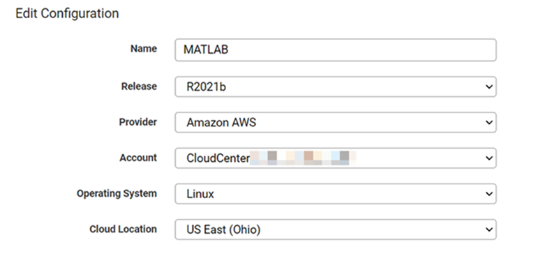 Edit cloud resource configuration of MATLAB resource in create cloud resource step.