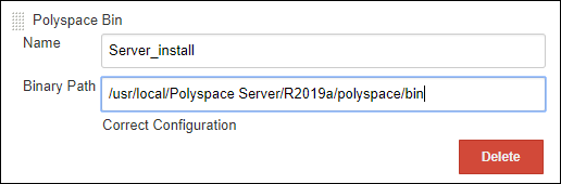 Enter the path to Polyspace commands and a short name for the path.