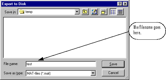 Screenshot of Export to Disk dialoge box