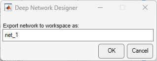 Dialog with a text field to name the exported network.