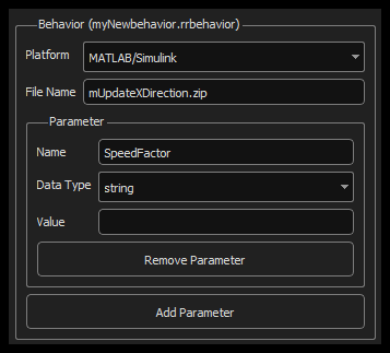 The SpeedFactor parameter is added to the behavior