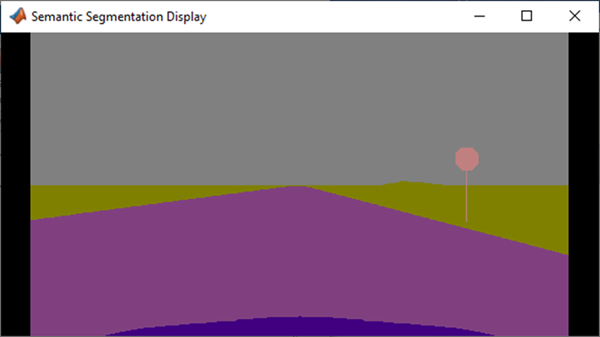 Semantic Segmentation Display window with stop sign displayed