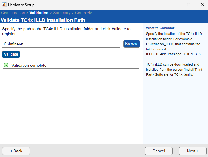 Validate TC4x iLLD in hardware setup