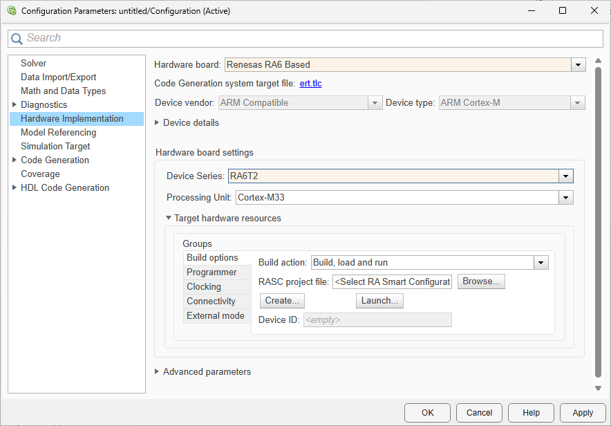 Configuration parameters