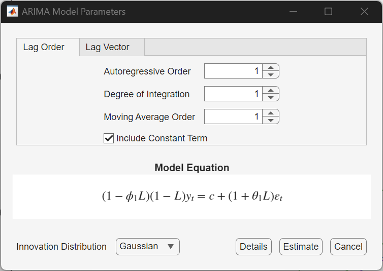 Represent Univariate Dynamic Conditional Mean Models in MATLAB - MATLAB ...