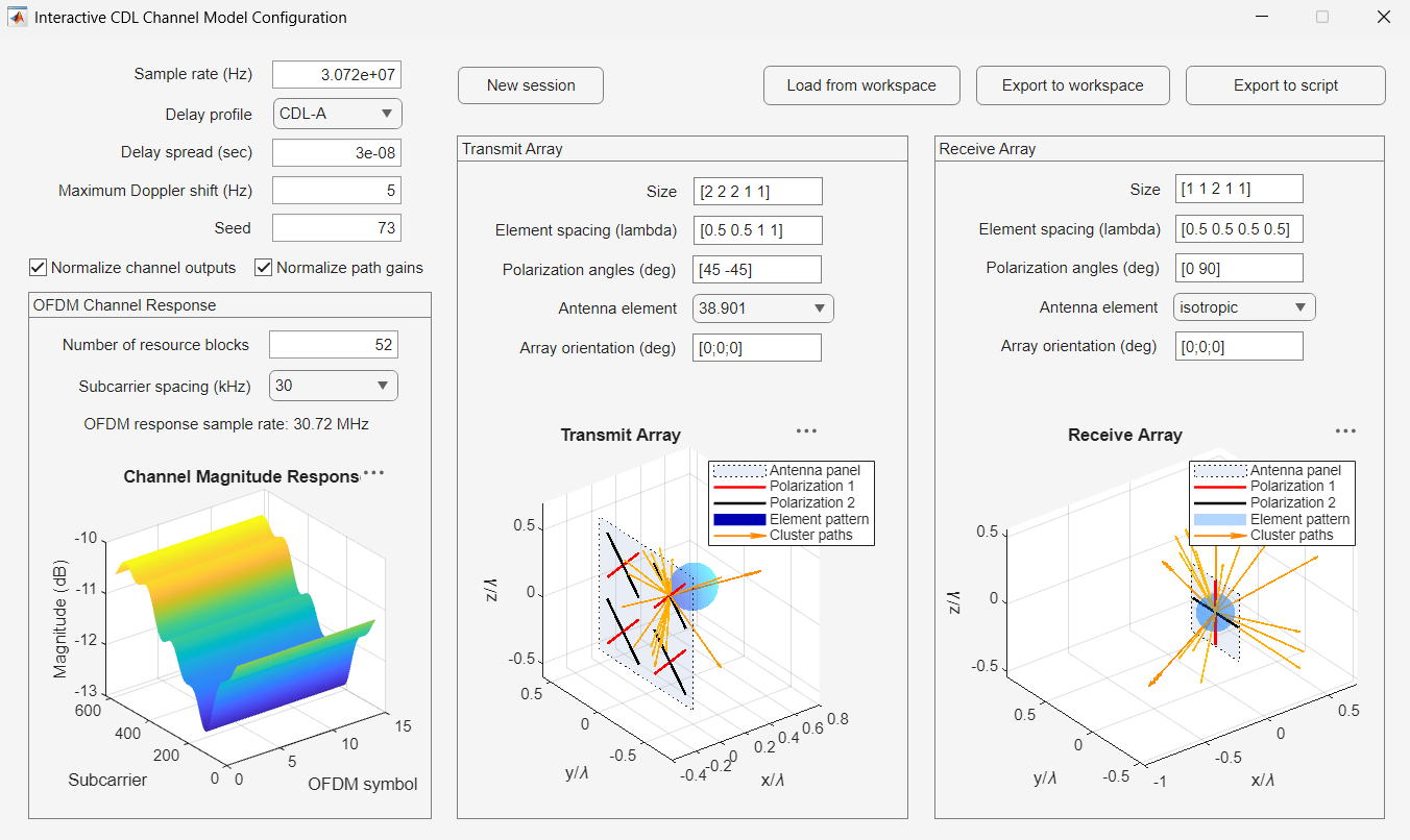 Interactive CDL Channel Model Configuration