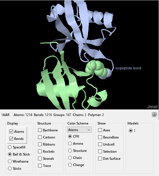 Figure Molecule Viewer: 1AAR contains objects of type uimenu, uitoolbar, hgjavacomponent.