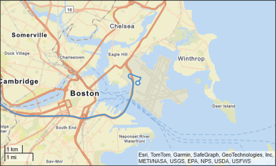 Figure Geographic Player contains an axes object with type geoaxes. The geoaxes object contains 2 objects of type line, scatter.