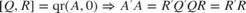 $[Q,R]=\mbox{qr}(A,0) \Rightarrow A'A = R'Q'QR = R'R$