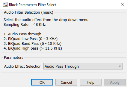 Implement an Audio Filter on an Intel Board