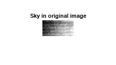 Figure contains an axes object. The axes object with title Sky in original image contains an object of type image.