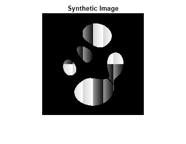 Figure contains an axes object. The axes object with title Synthetic Image contains an object of type image.