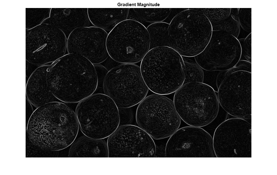 Figure contains an axes object. The axes object with title Gradient Magnitude contains an object of type image.