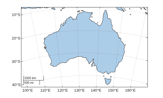 Figure contains an axes object with type mapaxes. The mapaxes object contains an object of type polygon.
