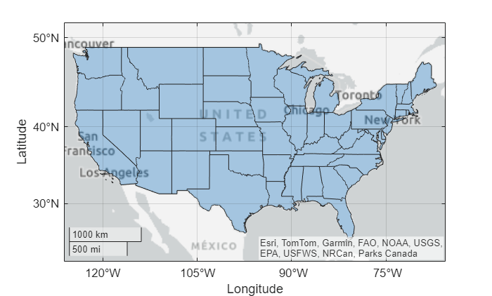 Figure contains an axes object with type geoaxes. The geoaxes object contains an object of type polygon.