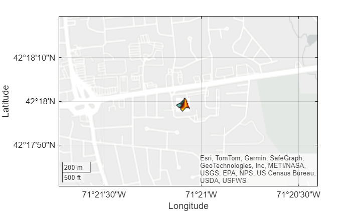 Figure contains an axes object with type geoaxes. The geoaxes object contains an object of type iconchart.