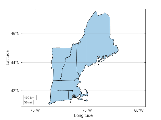 Figure contains an axes object with type geoaxes. The geoaxes object contains an object of type polygon.