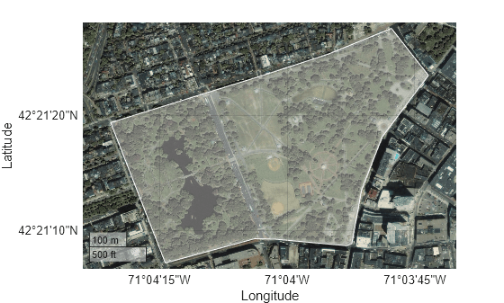 Figure contains an axes object with type geoaxes. The geoaxes object contains 2 objects of type rasterimage, polygon.