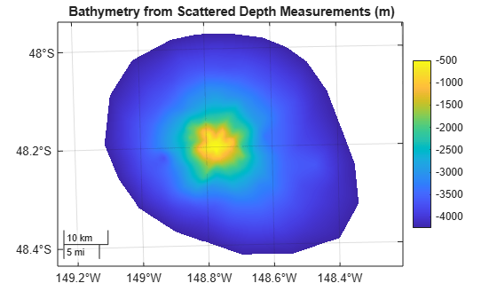 Figure contains an axes object with type mapaxes. The mapaxes object contains an object of type pseudocolorraster.