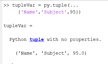 MATLAB에서 Python tuple 변수 사용하기