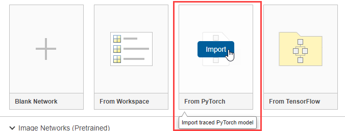 Import PyTorch® Model Using Deep Network Designer