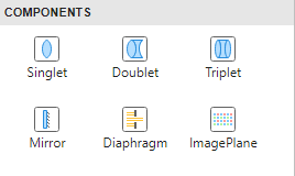 Component gallery in Optical System Designer app.