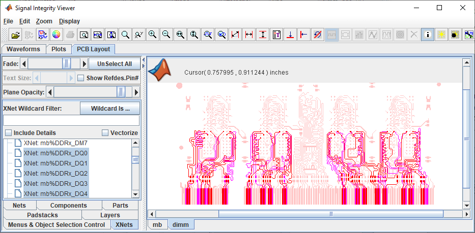 Post-Layout of DDRx Interface with CPU and DIMMs