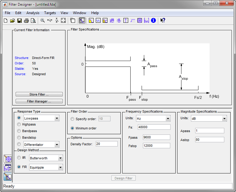 digital filter designer tool