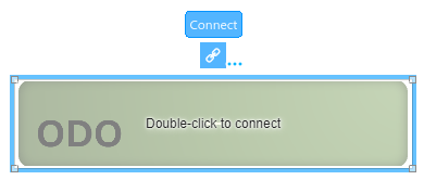 Selected Display block with the Connect button displayed above the block