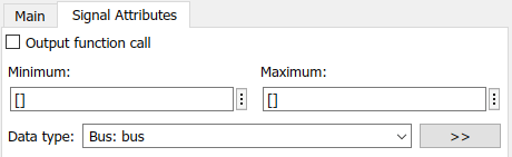 InBus block Block Parameters dilog box