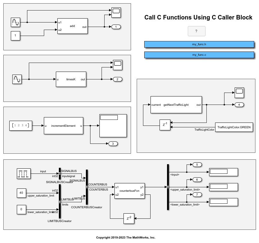 C Caller 블록을 사용하여 C 함수 호출하기