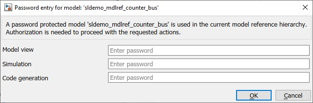 Protected model password dialog box