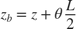 $$ z_b = z + \theta \frac{L}{2} $$