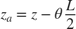 $$ z_a = z - \theta \frac{L}{2} $$