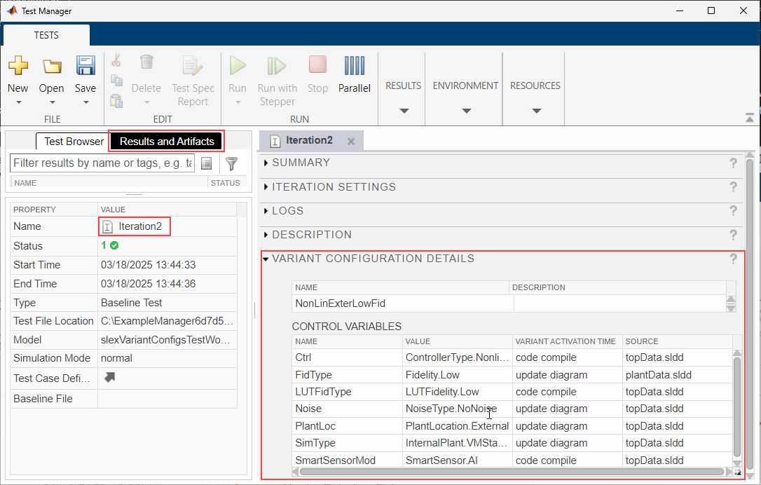 Run Tests for Variant Models Using Variant Configurations