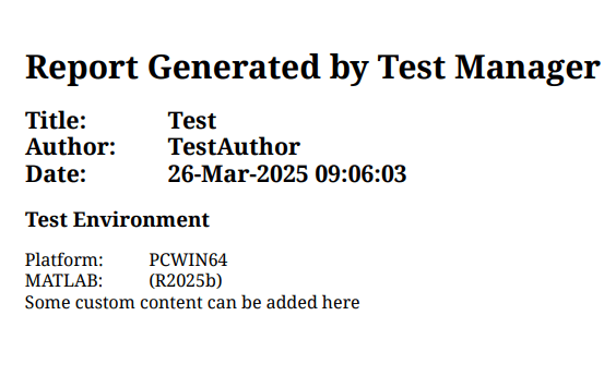 The title page includes the custom label Some custom content can be added here