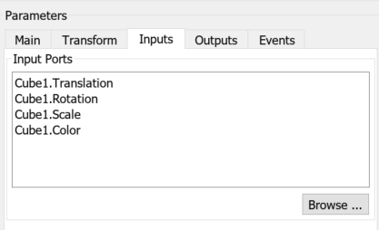 Input tab of cube1 block