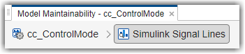 Breadcrumb at top of dashboard
